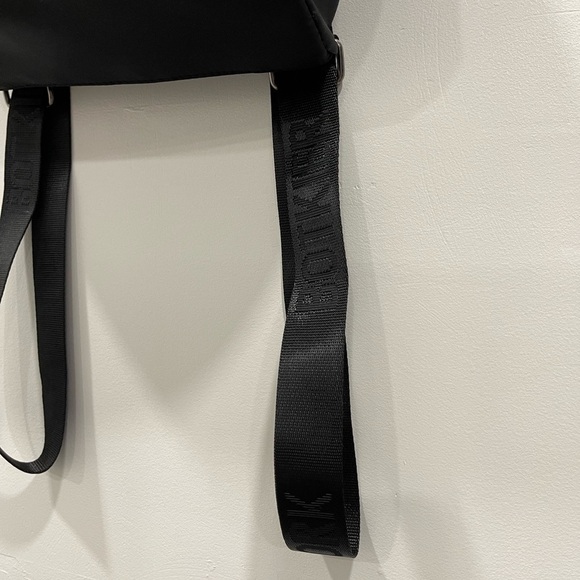 Botkier Nylon Leather Mini Backpack Spellout Straps Black New - Picture 3 of 11